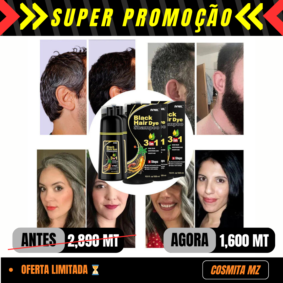 SHAMPOO BLACK 3 EM 1 - Conquiste sua Aparencia